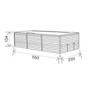 Maßzeichnung des USSPA Swim Spa XL mit 550 cm Länge, 250 cm Breite und 134 cm Höhe