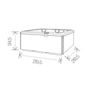 Maßskizze des VIBES by USSPA Natura Whirlpools: 219,5 × 219,5 × 94,5 cm