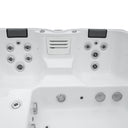Zwei Sitzplätze mit Kopfstützen und Massagedüsen im VIVO SPA AUREA 6 Whirlpool