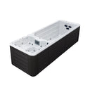 VIVO SPA WaterFit 2N mit dunkler Verkleidung, separatem Massagebereich und langem Schwimmbecken