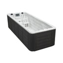 VIVO SPA WaterFit 5L mit dunkler Verkleidung, langem Schwimmbecken und zwei Massageplätzen