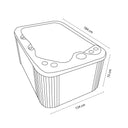 Maßskizze des VIVO SPA WELUXIA 501 Whirlpools: 184 × 124 × 75 cm