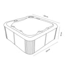 Maßskizze des VIVO SPA WELUXIA 504 N Whirlpools: 220 × 220 × 92 cm