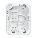 Draufsicht auf Sitzplätze, Liegefläche und Massagedüsen des VIVO SPA WELUXIA 505 N Whirlpools