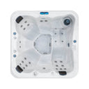 Draufsicht auf Sitzplätze und Massagedüsen des VIVO SPA WELUXIA 514 N Whirlpools