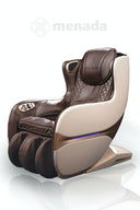 menada Regain Massagesessel in Braun und Beige, seitliche Frontansicht